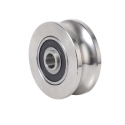 304 stainless steel pulley supply wire rope traction pulley U-shaped V-shaped lifting sliding door track pulley