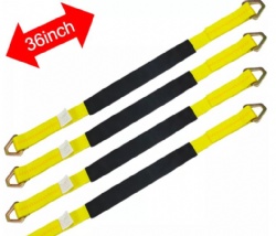 Customized Color 4 Pack Axle Straps 2'' Tire Wheel Down Strap With D Ring and Protective Sleeve