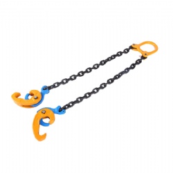 Wholesale manganese steel forged double chain oil drum tongs chain complete set of oil drum tongs supply die forged oil drum tongs